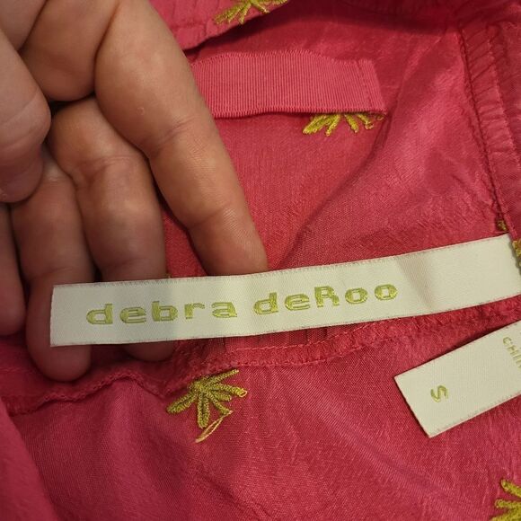 NWOT Debra Deroo hot pink & lime green silk pants - Picture 3 of 7